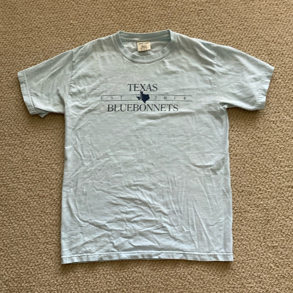 Comfort Colors Texas Bluebonnets Blue Short Sleeve T-Shirt Unisex Sz Medium EUC